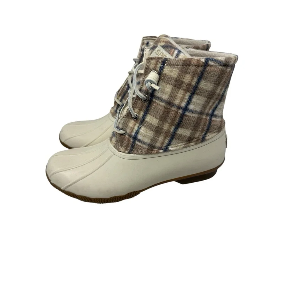 Sperry 🤑Women's 🖤Saltwater Plaid Wool  Waterproof Snow /rain‎ Duck Boots 10